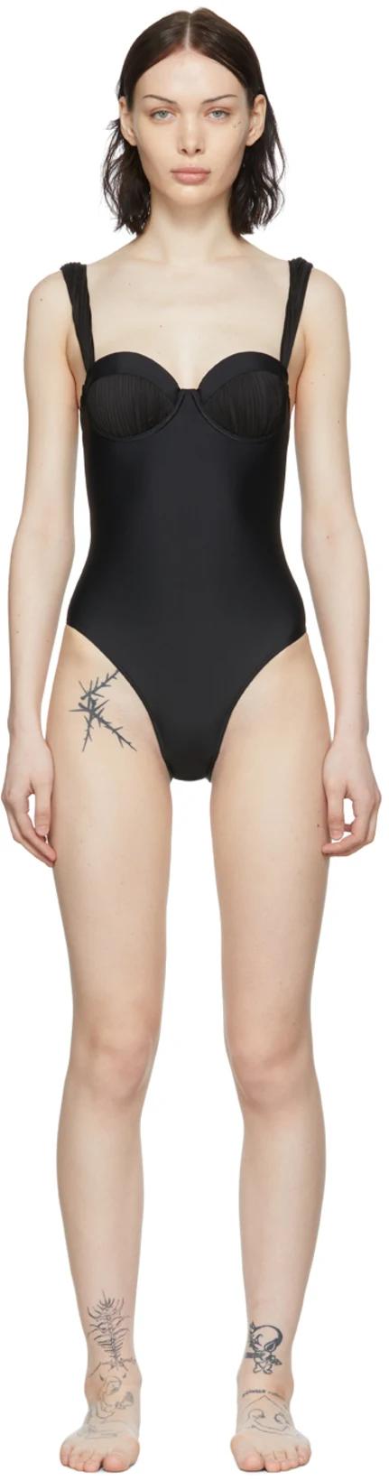 SSENSE Exclusive Black Bordeaux One-Piece Swimsuit by DU CIEL SSENSE Exclusive Black Bordeaux One-Piece Swimsuit by DU CIEL