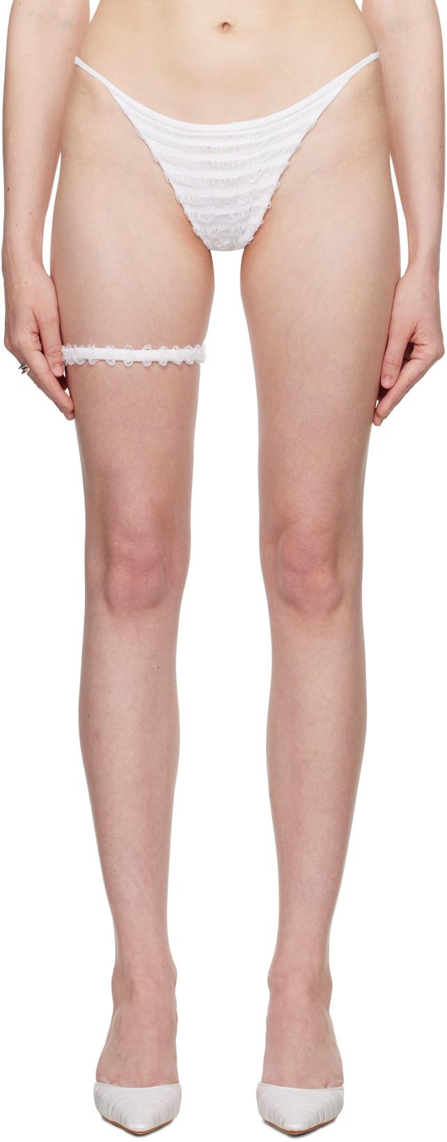 SSENSE Exclusive Bridal Capsule Fleur String Thong by DU CIEL