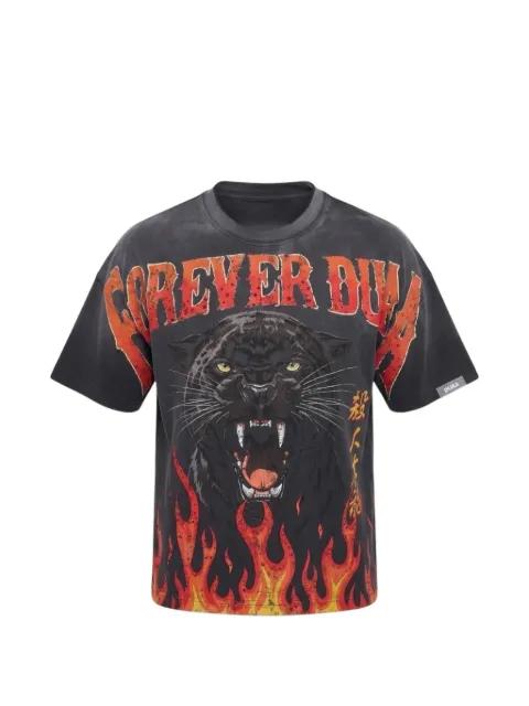 panther-print T-shirt by DUAA
