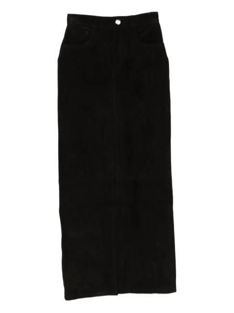 Chicago suede maxi skirt by DUCIE