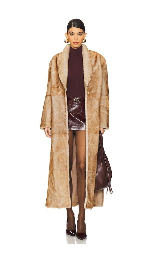 Ducie Priscilla Fur Coat in Tan by DUCIE