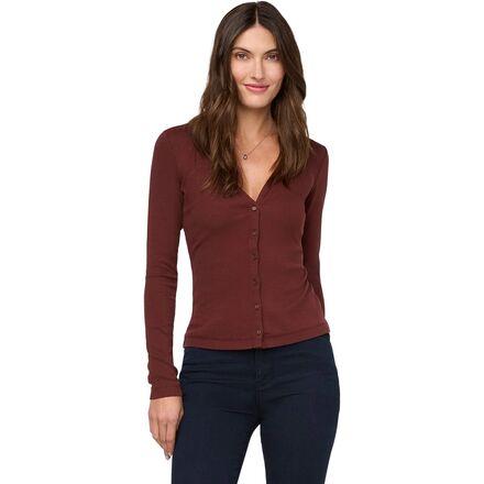 Ribbed Pima Fitted Button Down Top by DUER