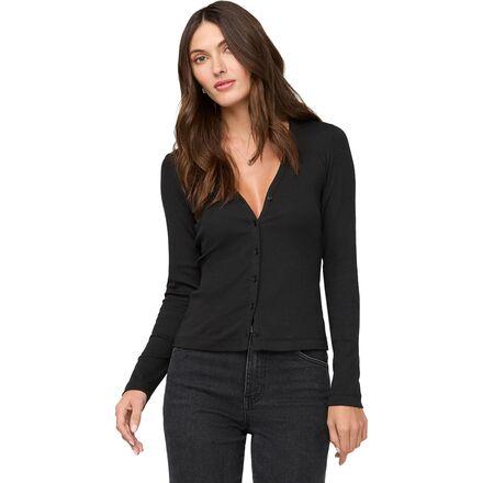 Ribbed Pima Fitted Button Down Top by DUER