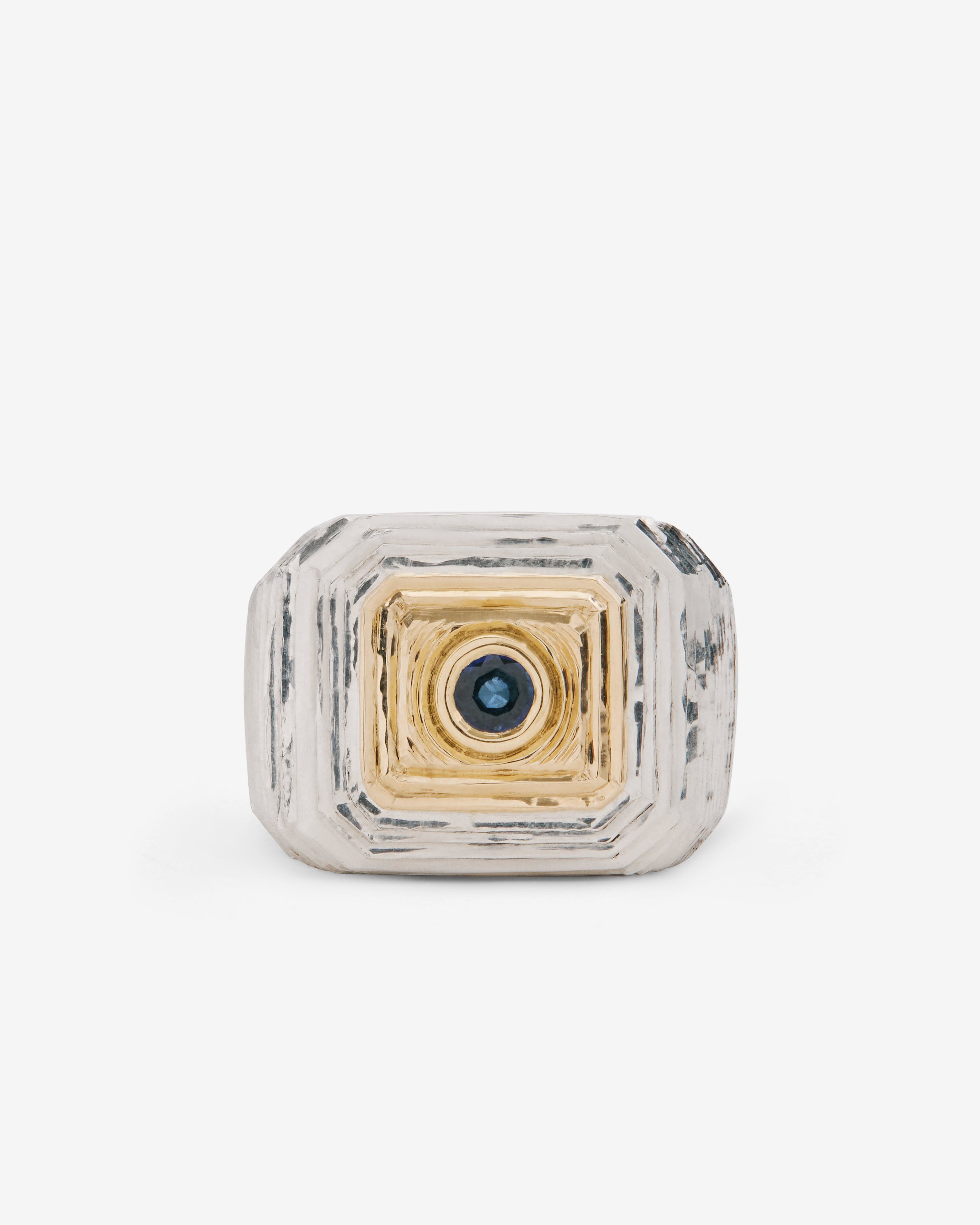 Duffy - Square Signet Ring - (Silver/Gold) by DUFFY