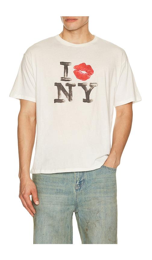 Duke + Dexter I Kiss NY T-Shirt in Cream by DUKE + DEXTER