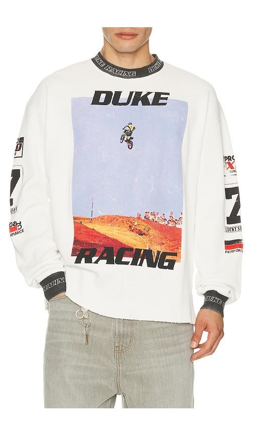 Duke + Dexter Motorcross Waffle Long Sleeve Tee in White by DUKE + DEXTER