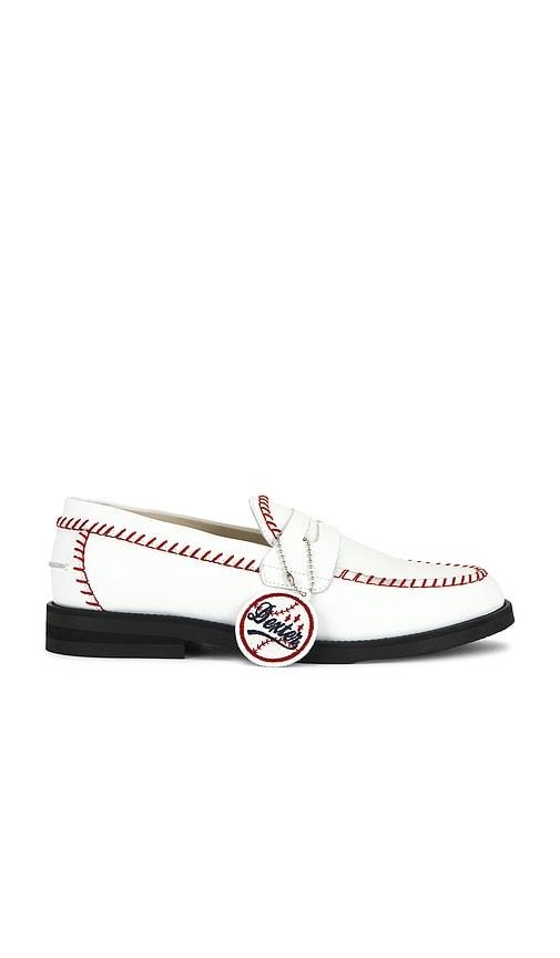 Duke + Dexter Wilde Dexter Baseball Penny Loafer in White by DUKE + DEXTER