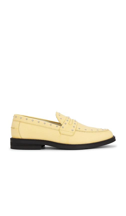 Duke + Dexter Wilde Studded Penny Loafer in Cream by DUKE + DEXTER
