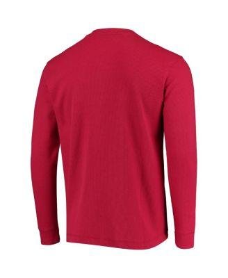 Men's Red Kansas City Chiefs Logo Maverick Thermal Henley Long Sleeve T-shirt by DUNBROOKE