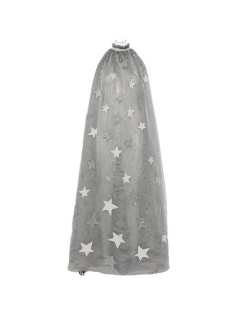 Estrella star-patchwork ruffled-neck dress by DUNESI