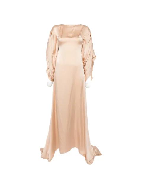 Paola draped-sleeve gown by DUNESI