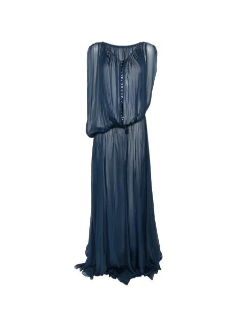 sheer button-front dress by DUNESI
