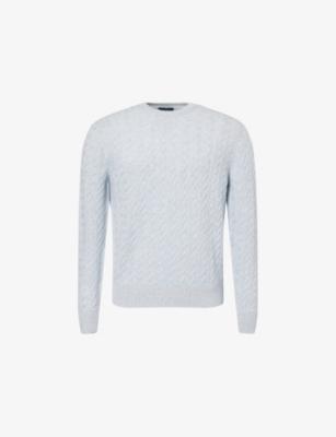 Cable-Knit Crewneck Cashmere And Linen Jumper by DUNHILL
