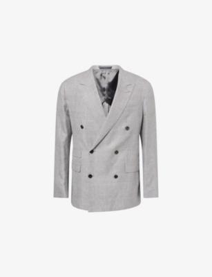 Check Cavendish Double-Breasted Linen-Blend Jacket by DUNHILL