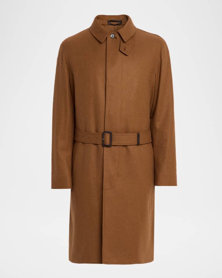 Men's Balmacaan Camel Wool Coat by DUNHILL