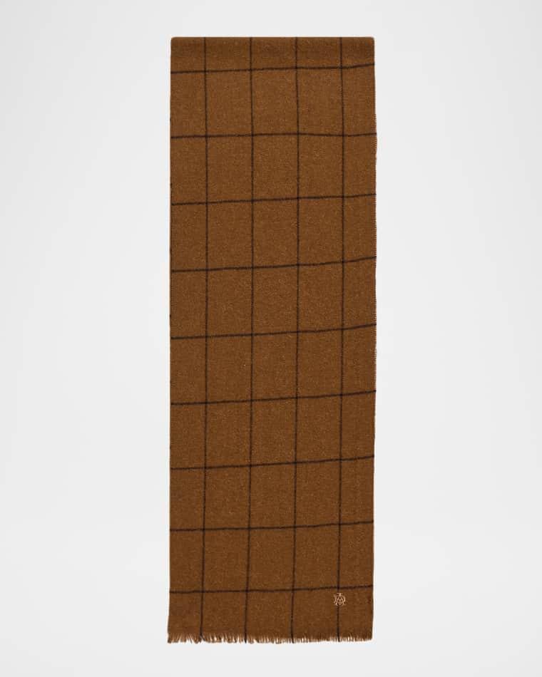 Men's Cashmere Windowpane Check Scarf by DUNHILL