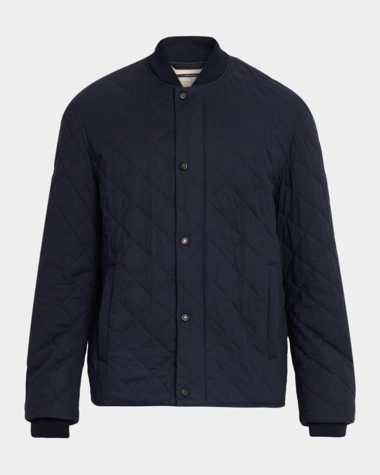 Men's Cotton and Mulberry Silk Quilted Bomber Jacket by DUNHILL