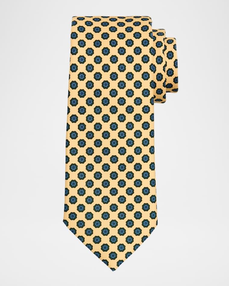 Men's Silk Floral Medallion Mulberry Silk Tie by DUNHILL