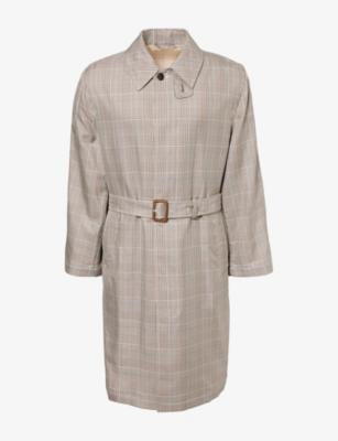 Prince of Wales Check-Pattern Cotton and Silk-Blend Coat by DUNHILL