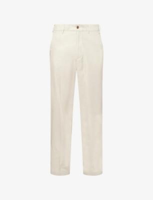 Stretch Tailored Cotton Chino Trousers by DUNHILL