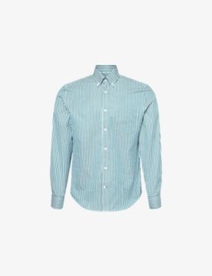 Stripe Long-Sleeve Cotton Shirt by DUNHILL