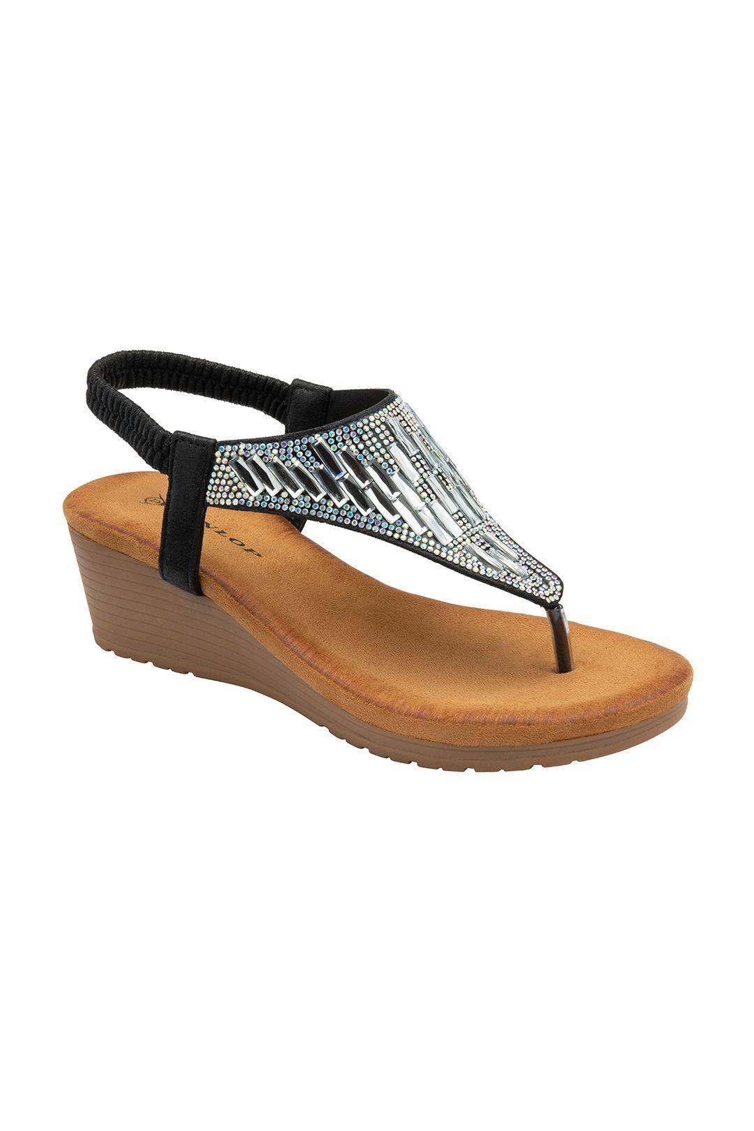 'Abigail' Toe-Post Wedge Sandals by DUNLOP