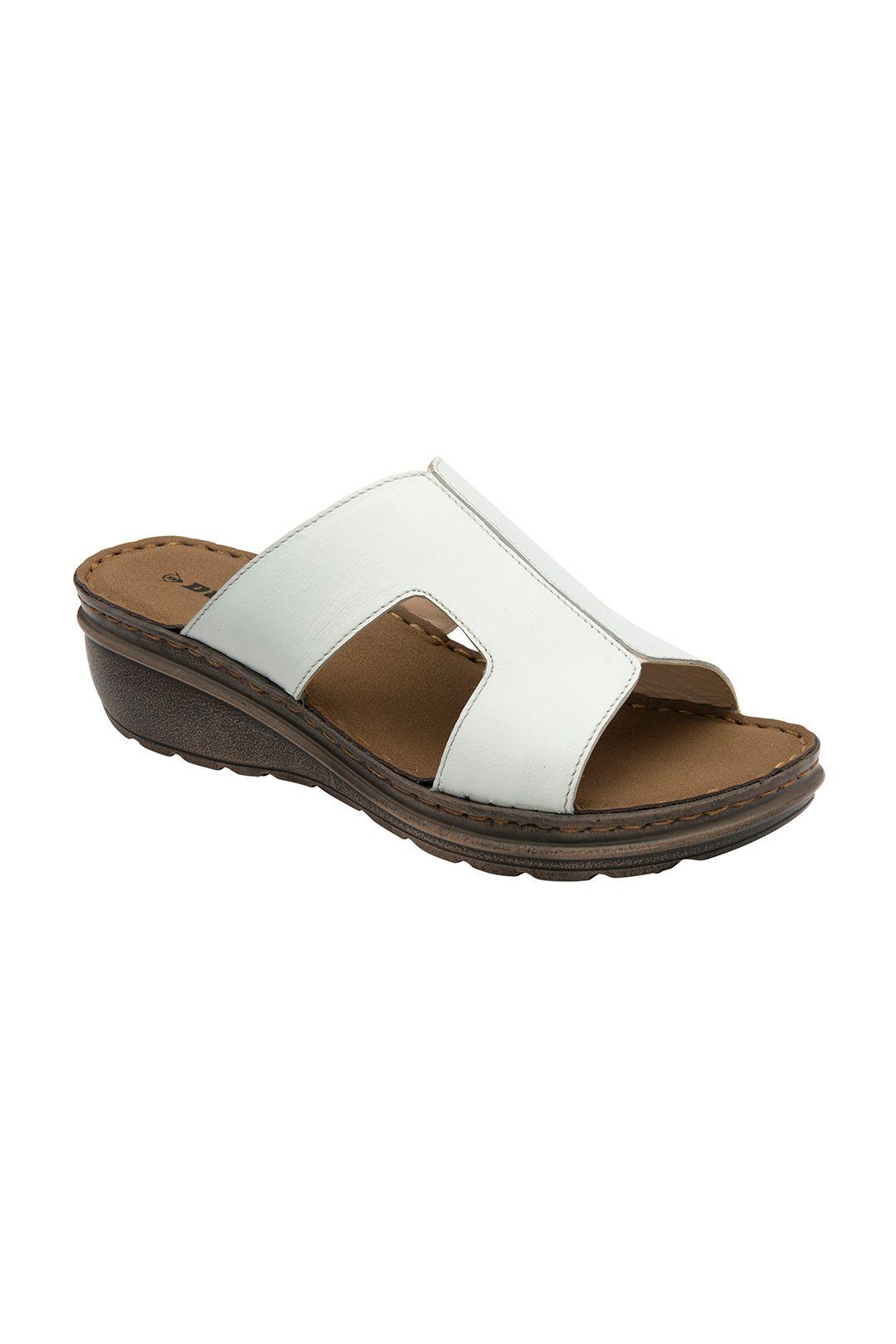 'Dolores' Leather Wedge Mule Sandals by DUNLOP