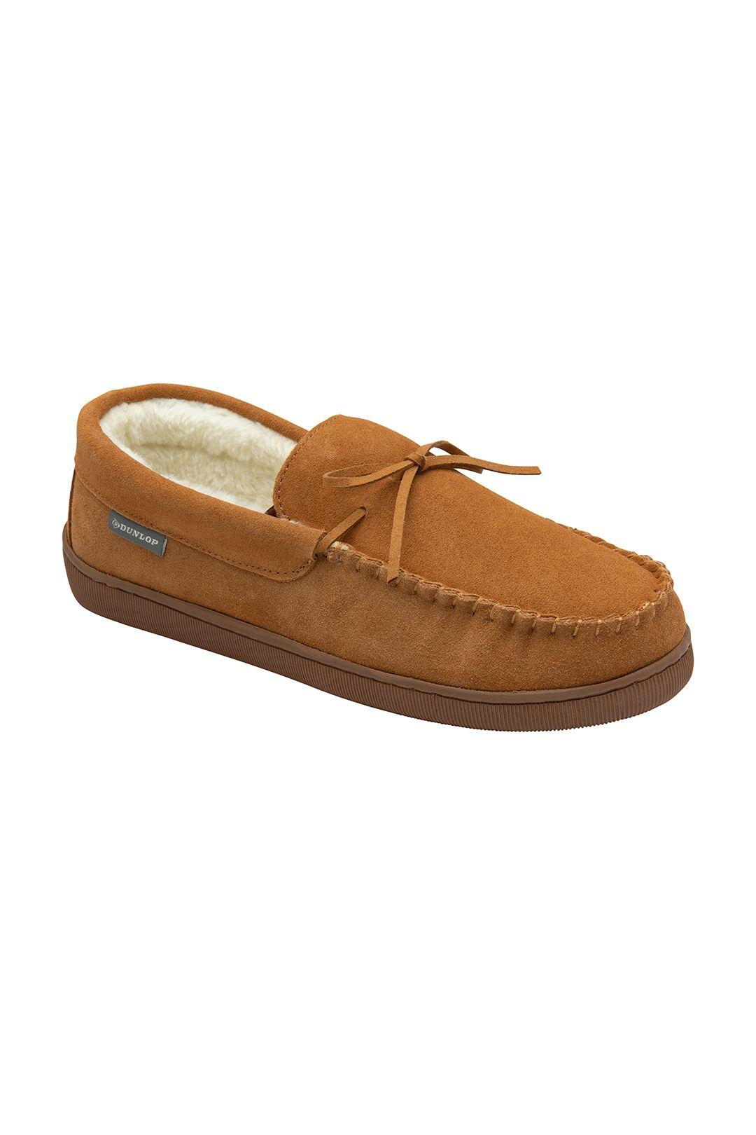 'Joshua' Mocassin Leather Slippers by DUNLOP