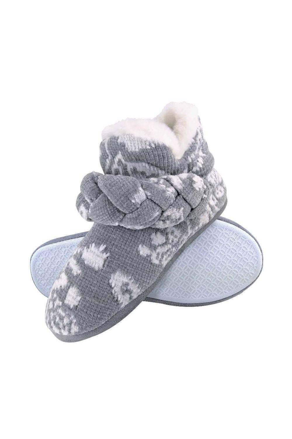 Knitted Warm Fleece Plush Slipper Boots by DUNLOP