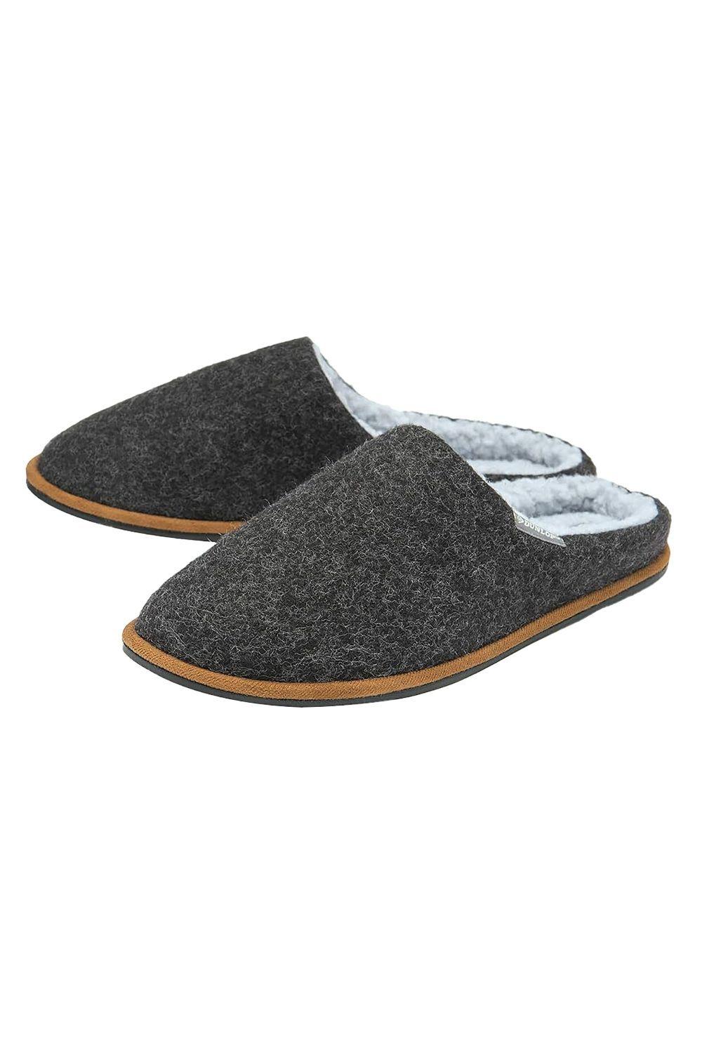 Plush Lined Mule Slippers With Memory Foam by DUNLOP