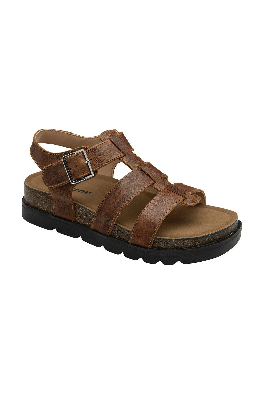 'Roxanne' Leather T-Bar Sandals by DUNLOP