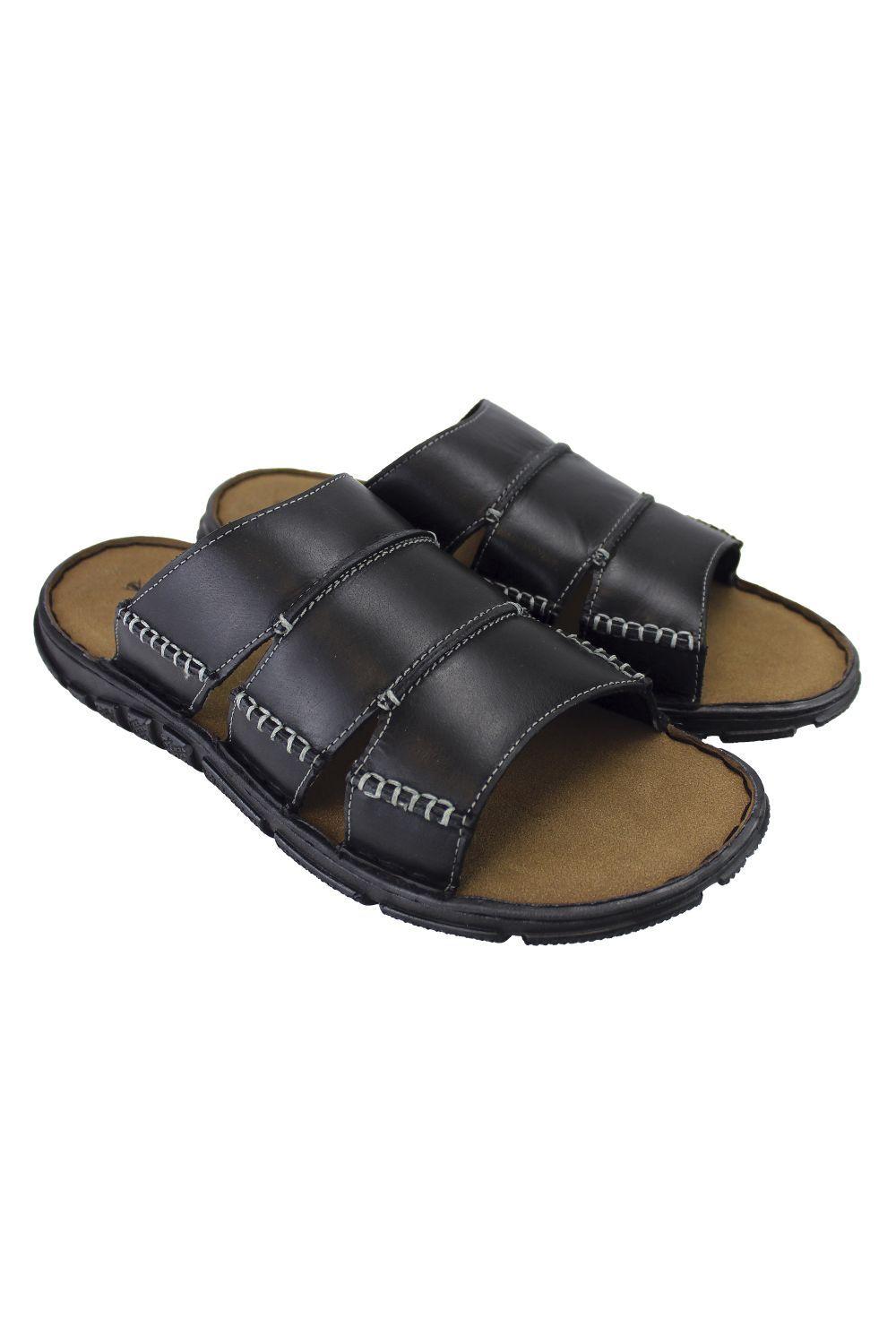 Summer Beach Leather Slip On Slippers by DUNLOP