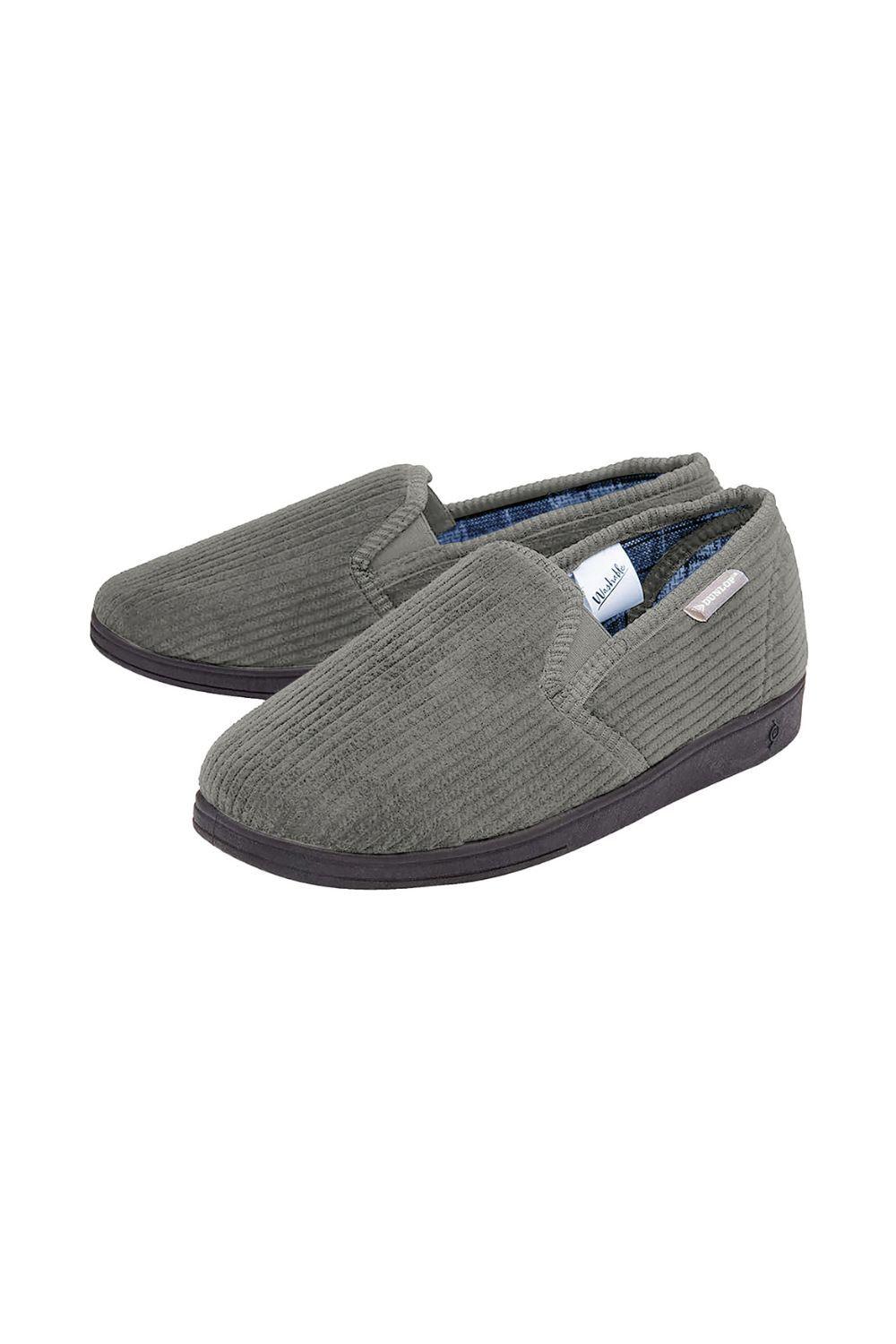 Tartan Lined Slippers With Memory Foam by DUNLOP