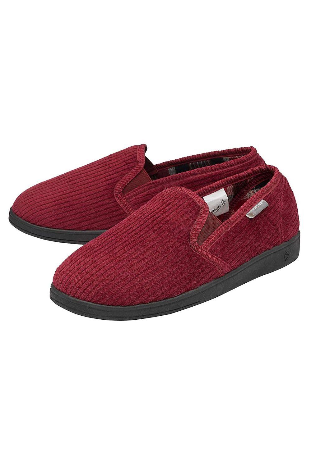 Tartan Lined Slippers With Memory Foam by DUNLOP