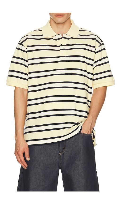 Dunst Chunky Striped Polo Shirt in Yellow by DUNST
