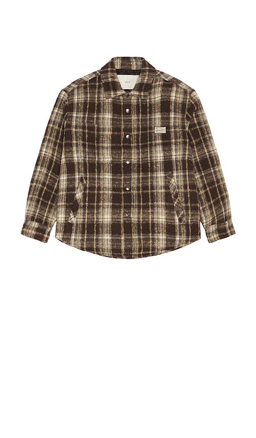 Dunst Quilted Check Flannel Shirt in Brown by DUNST