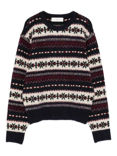 Fairisle-pattern crew-neck jumper by DUNST