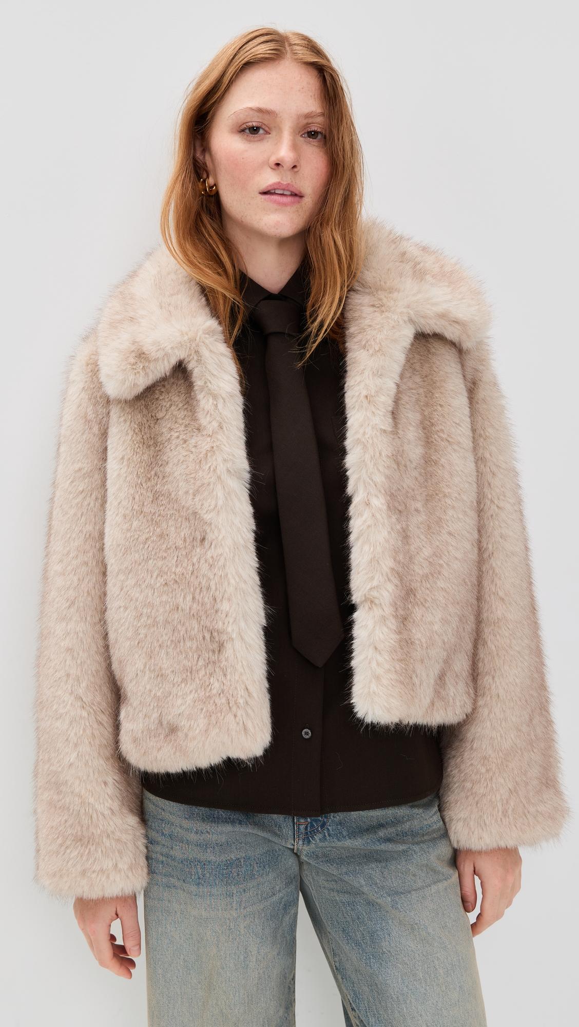Faux Fur Cropped Jacket by DUNST