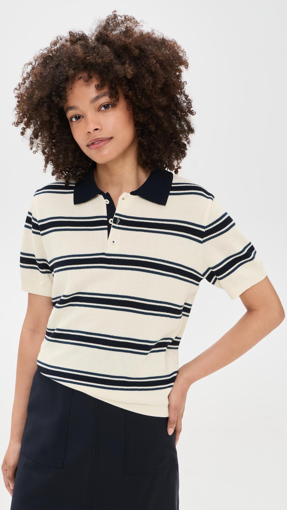 Multi Striped Polo Knit by DUNST