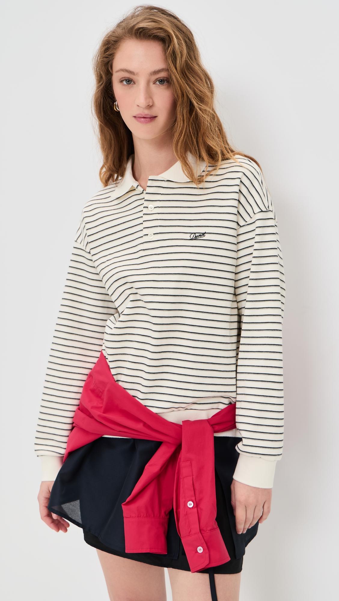 Striped Collared T-Shirt by DUNST