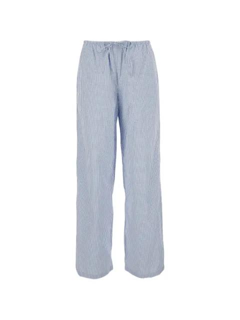 check-pattern drawstring trousers by DUNST