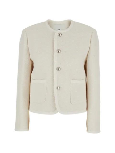 collarless tweed jacket by DUNST