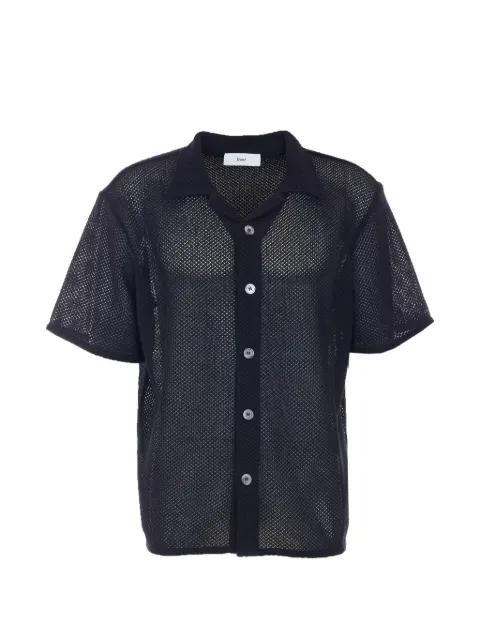 crochet-knit open-collar shirt by DUNST