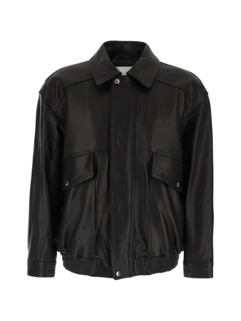 front-pockets leather jacket by DUNST
