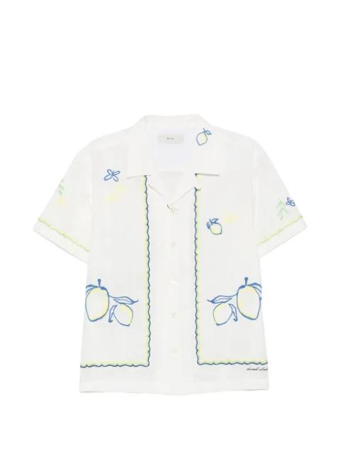 lemon-embroidered short-sleeve shirt by DUNST