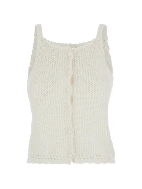 open-knit scalloped-edge top by DUNST