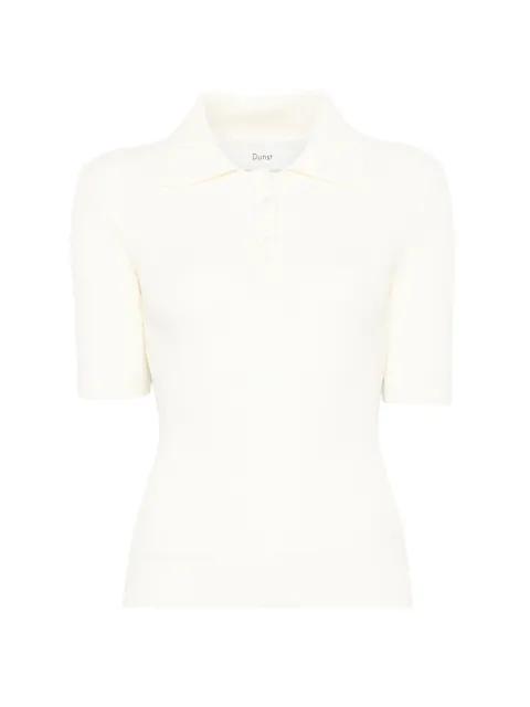 ribbed-knit polo top by DUNST
