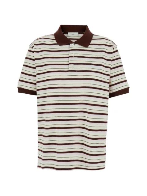 striped cotton polo shirt by DUNST