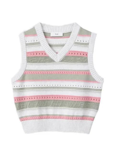 striped knitted vest by DUNST