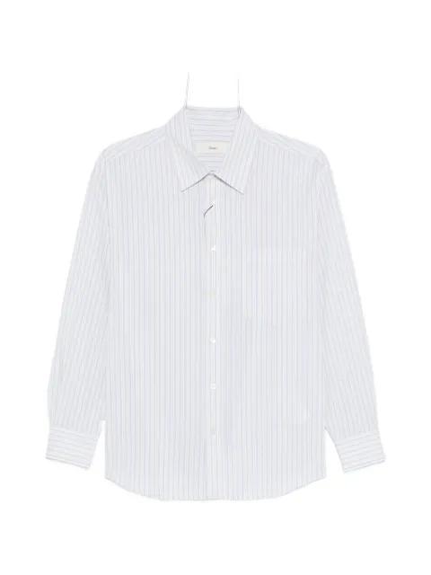 striped-pattern chest-pocket shirt by DUNST